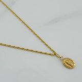 Set Cadena Lazo + Dije Virgen De Guadalupe / 1,2 gr / 44.8 cm Oro Amarillo 18K