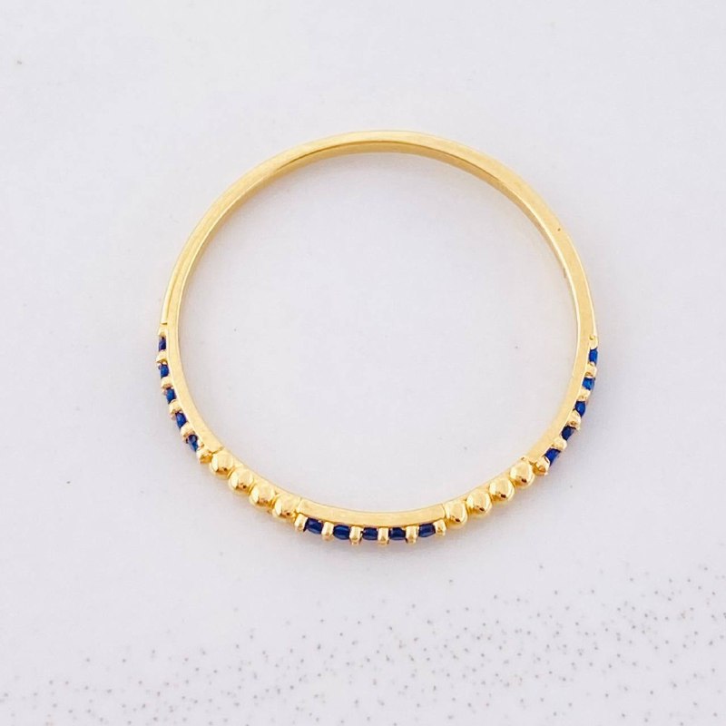 Anillo Bolas Intercalado 0.9g / T7 3/4 Oro Amarillo 18K