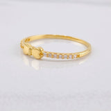 Anillo Corazón Moño 0.9g / T5 3/4 Oro Amarillo 18K