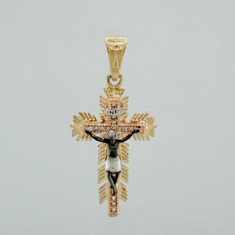 Dije Cruz Cristo Milagroso De Buga 3.95 g / 3.8 cm Tres Oros 18K