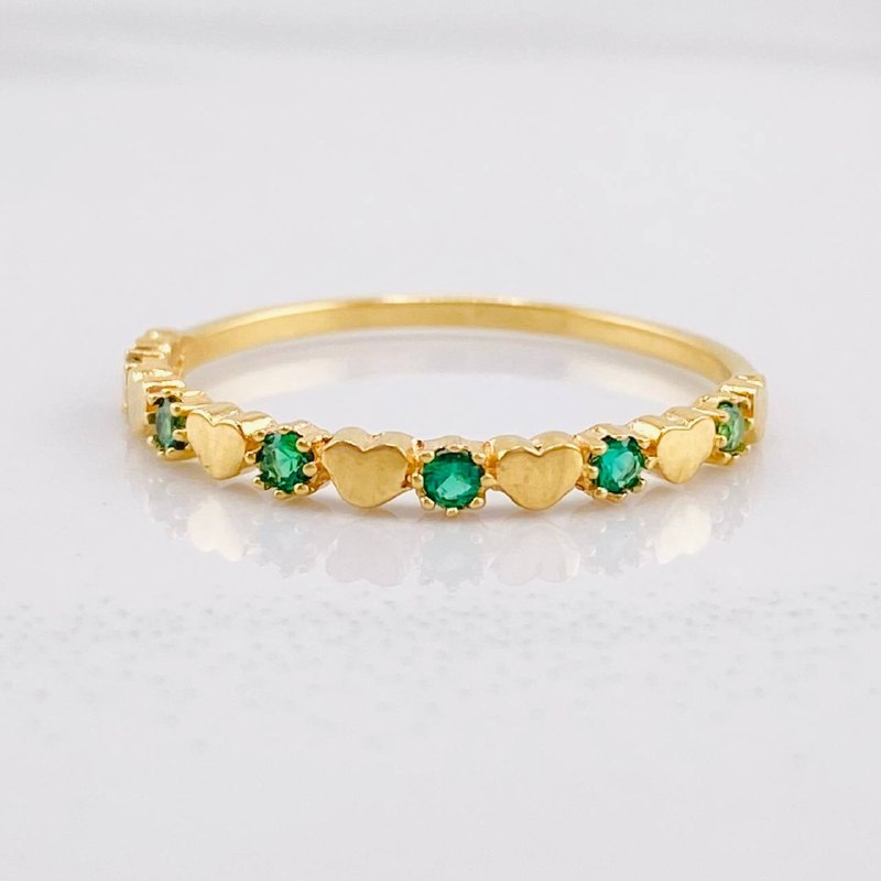 Anillo Corazón Intercalado 1.4g / T8 1/4 Oro Amarillo 18K