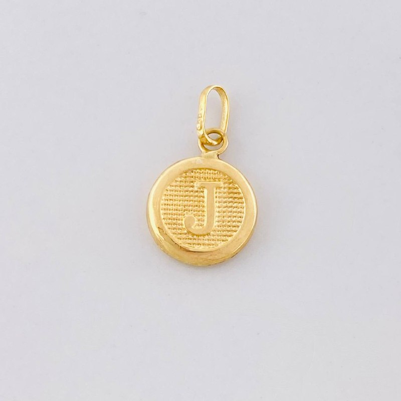 Dije Circulo Letra J 0.4g / 1.5cm Oro Amarillo 18K