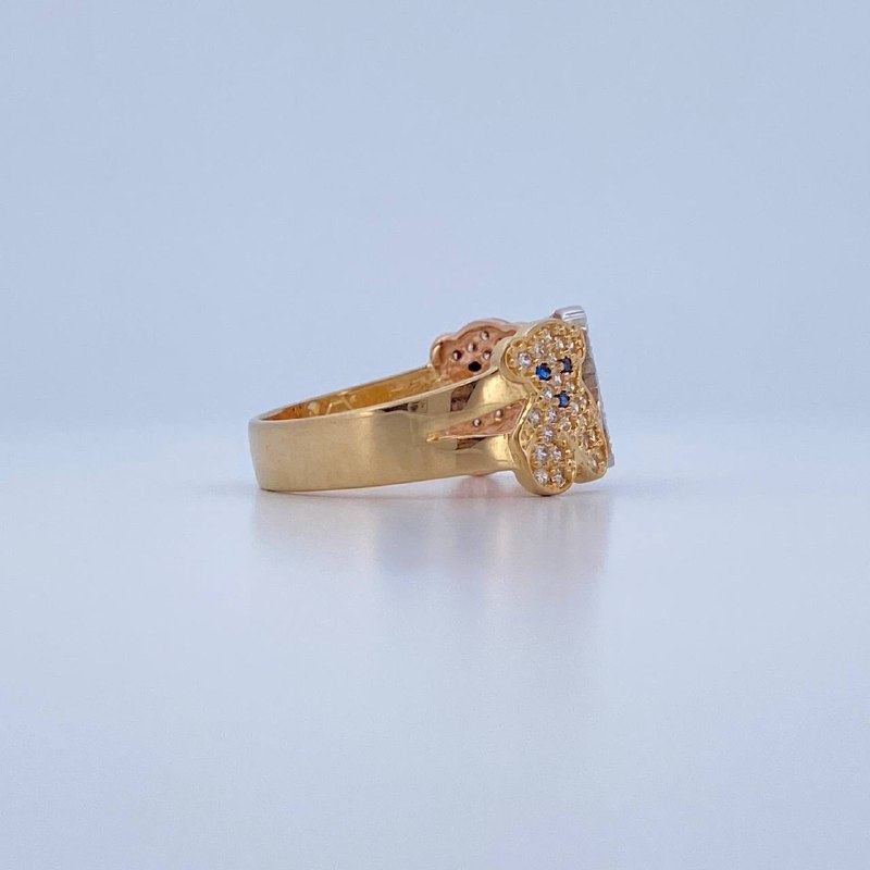 Anillo Trio Osos 4.1gr / T8 / Tres Oros 18K &