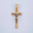 Dije Cruz Cristo Milagroso De Buga 4.1gr / 3.8cm / Dos Oros Negro Amarillo 18K $
