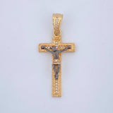 Dije Cruz Cristo Milagroso De Buga 4.1gr / 3.8cm / Dos Oros Negro Amarillo 18K $
