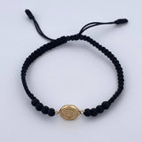 Pulsera Tejida Negra Corona Rx 0.65gr / Oro Amarillo 18K $