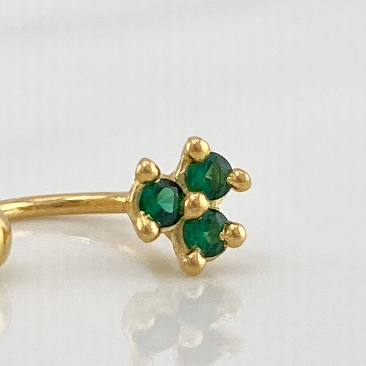 Piercing Curvo Flor 0.6 g / 1 cm Oro Amarillo 18K