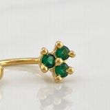 Piercing Curvo Flor 0.6 g / 1 cm Oro Amarillo 18K