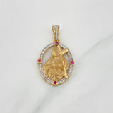 Dije Sagrado Corazon De Jesus 7.7 g / 4.3 cm Dos Oros Amarillo Blanco 18K