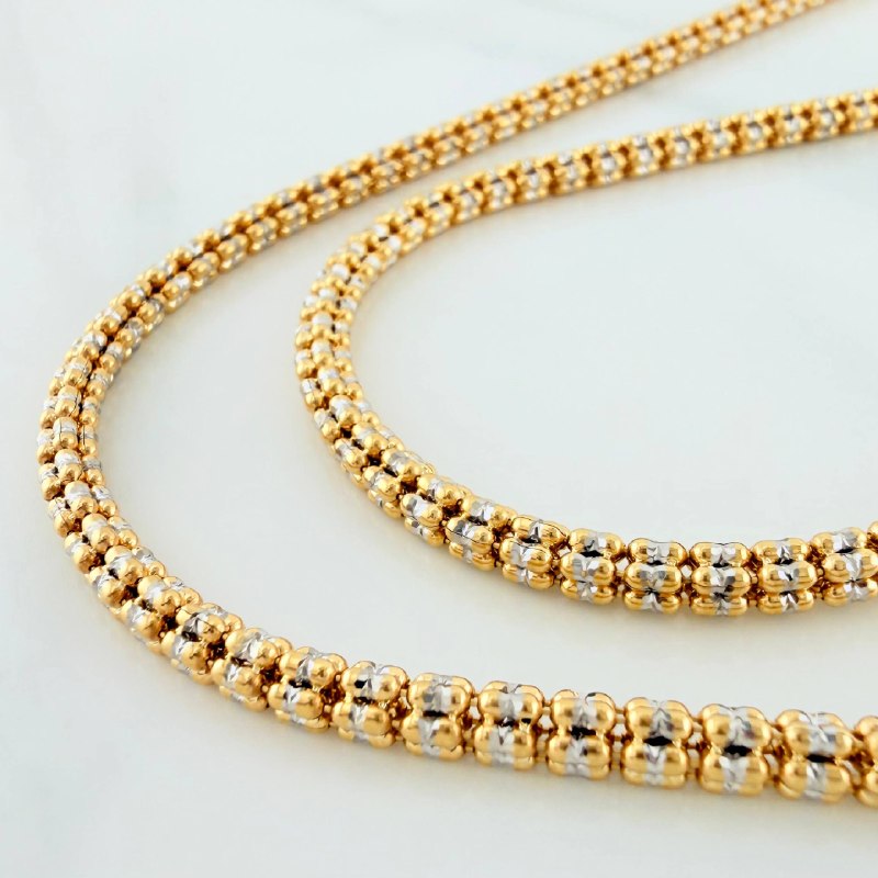 Cadena Ice 25.15 g / 65.3 cm / 3.15 mm Dos Oros Amarillo Blanco 18K