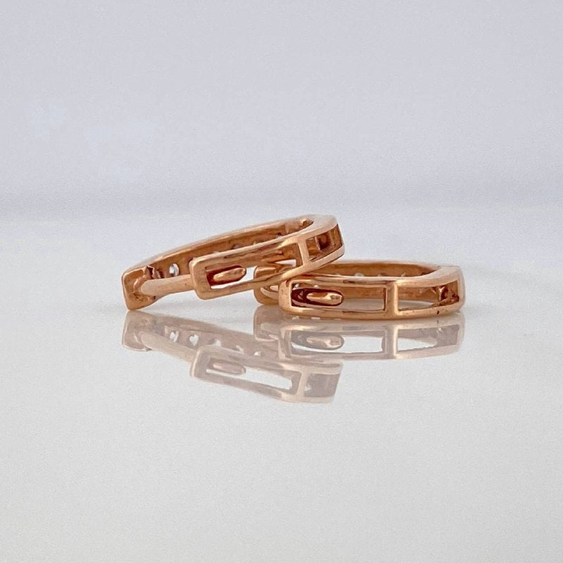 Candongas Carril 1.15 g / 1 cm Oro Rosa 18K