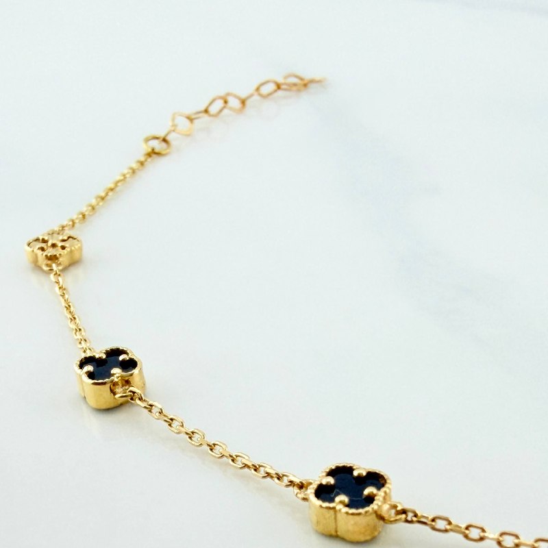 Pulso Trebol Aro Seguido 3.2 g / 21.7 cm / 4.15 mm Oro Amarillo 18K
