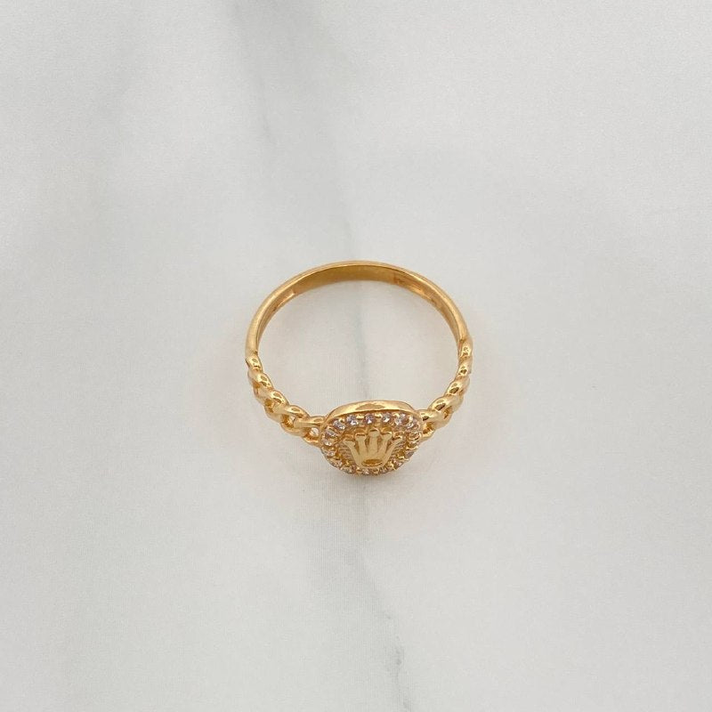 Anillo Cubano Corona 1.9 g / T5 3/4 Oro Amarillo 18K