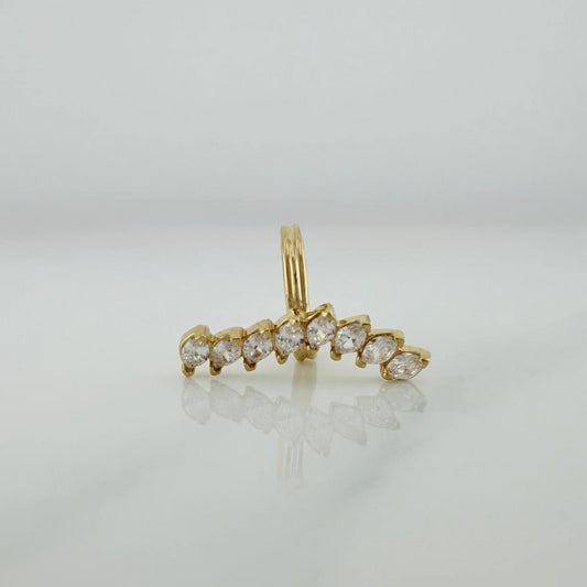 Piercing Earcuff Linea Curva 1.25 g / 1.9 cm Oro Amarillo 18K