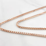 Cadena Veneciana 16.4 g / 70 cm / 1.8 mm Dos Oros Blanco Rosa 18K