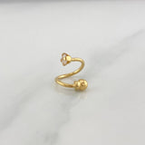 Piercing Espiral Bisel 0.5 g / 1 cm Oro Amarillo 18K