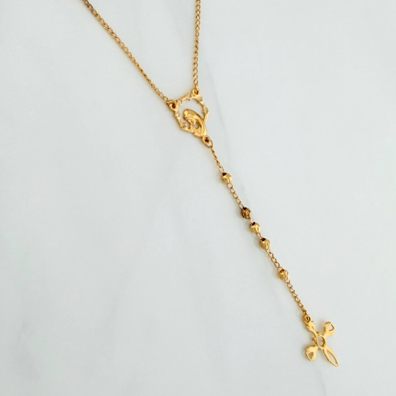Rosario Virgen Milagrosa 8.1 g / 60 cm / 3 mm Oro Amarillo 18K