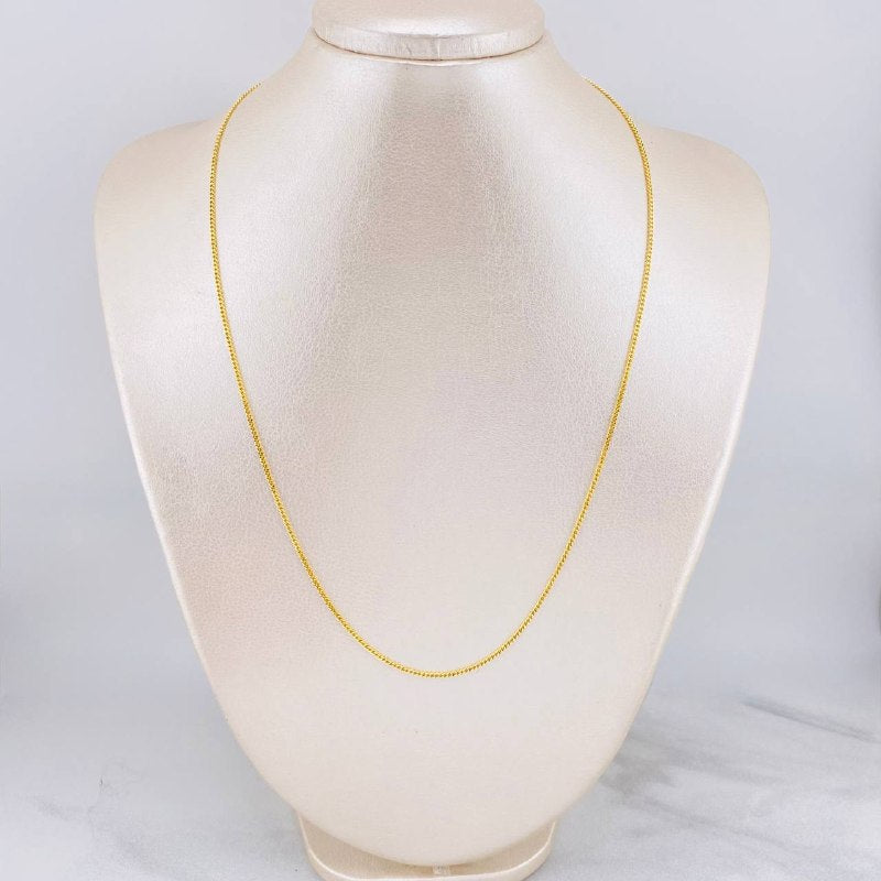 Cadena Mini Cubana 5.5g / 60cm / 1.47mm Oro Amarillo 18K