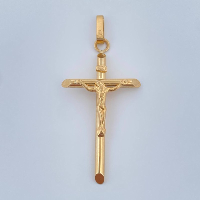 Dije Cruz Cristo 2.1gr / 4.7cm / Oro Amarillo 18K &