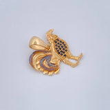 Dije Gallo 2.7gr / 2.3cm / Dos Oros Negro Amarillo 18K $