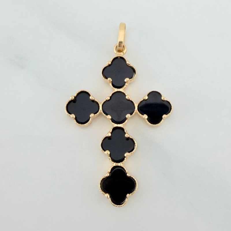 Dije Cruz Trebol 2.55gr / 3.5cm / Oro Amarillo Nac.Esp. 18K $