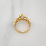 Anillo 15´S Corona 2 g / T4 1/4 Dos Oros Amarillo Blanco 18K