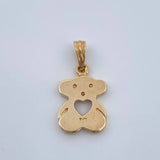 Dije Oso Corazon 1.3gr / 2cm / Dos Oros Amarillo Rosa 18K &