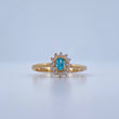 Anillo Solitario Halo Ovalado 2.55gr / T6 1/4 / Oro Amarillo 18K &