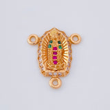 Herraje Crucero Virgen de Guadalupe 1.2g / 1.5cm Oro Rosa 18K