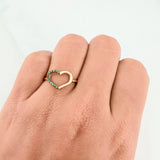 Anillo Silueta Corazon 1.45 g / T5 3/4 Dos Oros Negro Amarillo 18K