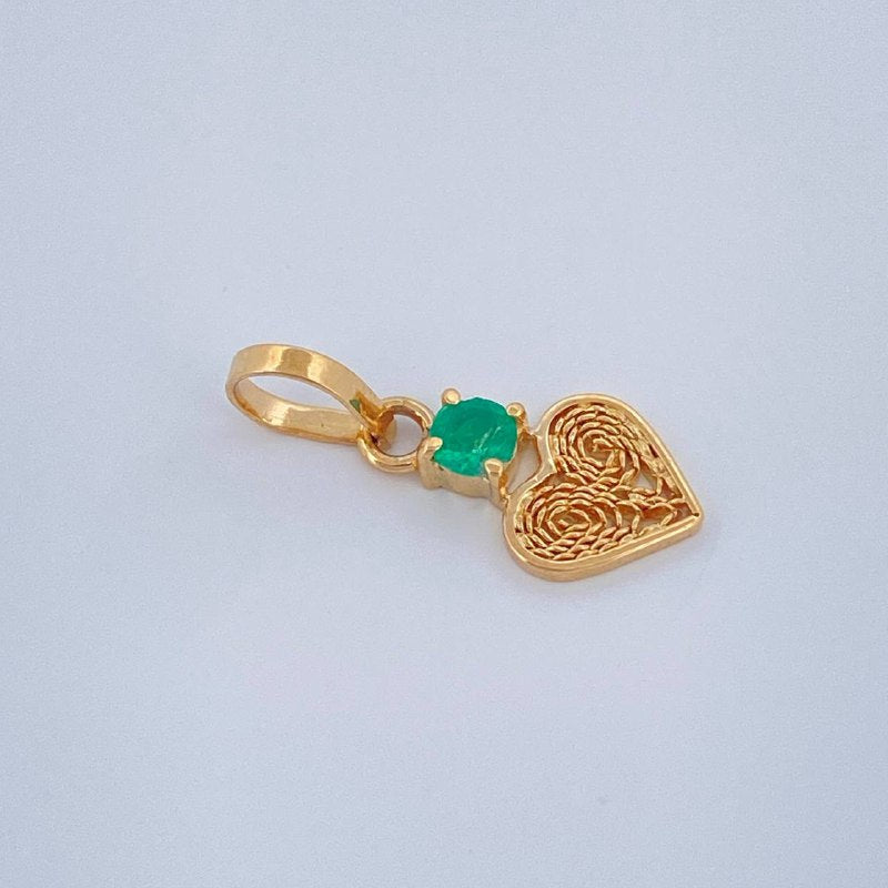Dije Filigrana Corazon 0.4gr / 1.6cm / Oro Amarillo 18K $