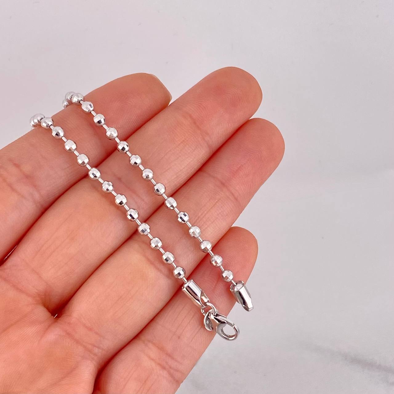 Cadena Militar 15.25g / 60cm / 2.9mm Oro Blanco 18K