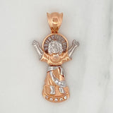 Dije Divino Niño 6.95 g / 4.2 cm Dos Oros Blanco Rosa 18K