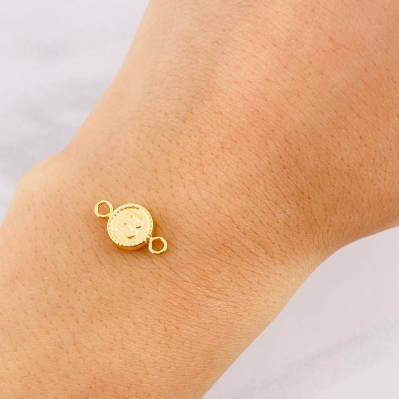 Herraje Circulo Letra B 0.45g / 1.5cm Oro Amarillo 18K
