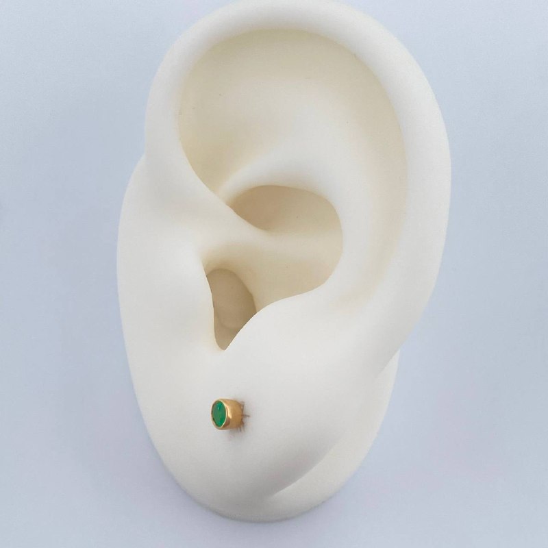 Topos Bisel Esmeralda 0.85gr / Oro Amarillo 18K %