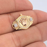 Herraje Corona Rx 2.8gr / 2.3cm / Tres Oros 18K &