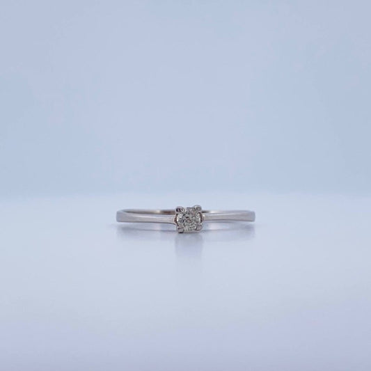 Anillo Solitario 1.25gr / T6 / Oro Blanco 18K &