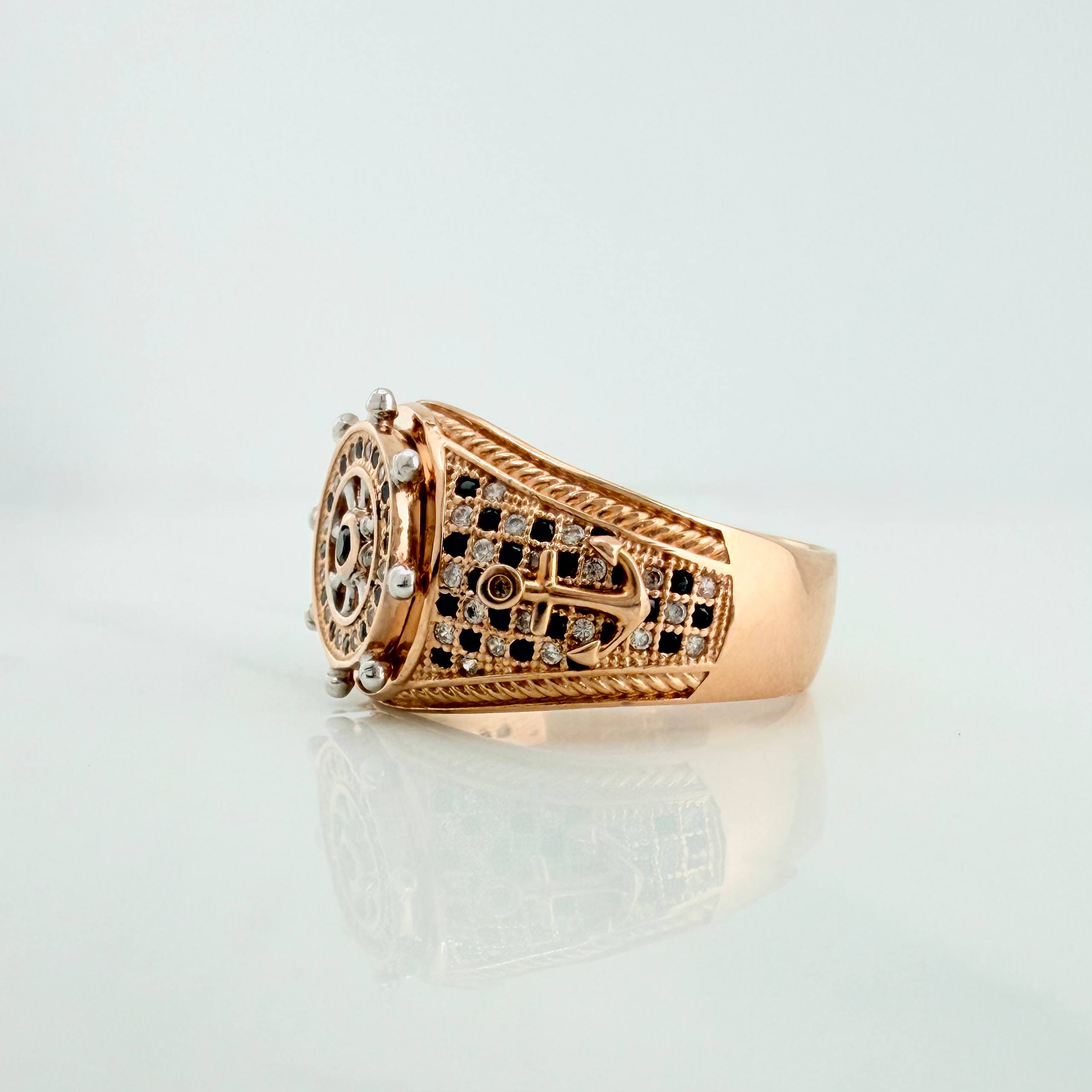 Anillo Timon Movil 9.3 g / T10 Dos Oros Blanco Rosa 18K