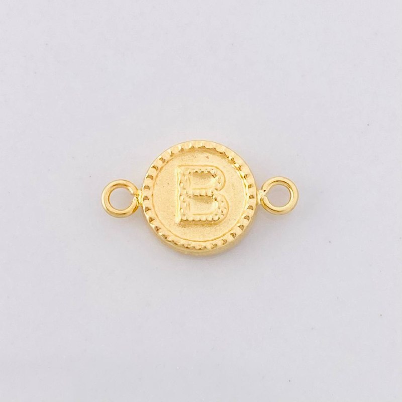 Herraje Circulo Letra B 0.6g / 1.7cm Oro Amarillo 18K