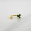 Piercing Curvo Flor 0.6 g / 1 cm Oro Amarillo 18K