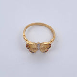 Anillo Mariposas En Relieve 2.45gr / T6 / Oro 18K $