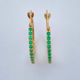 Candongas Encanto Esmeralda 3.2gr / 2.3cm / Oro Amarillo 18K %