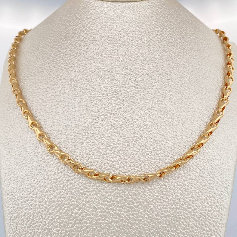Cadena Rustica Espiga 9.7gr / 47.5cm / Oro Amarillo 18K &