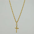 Set Cadena Lazo + Dije Cruz / 1,2 gr / 45 cm Oro Amarillo 18K