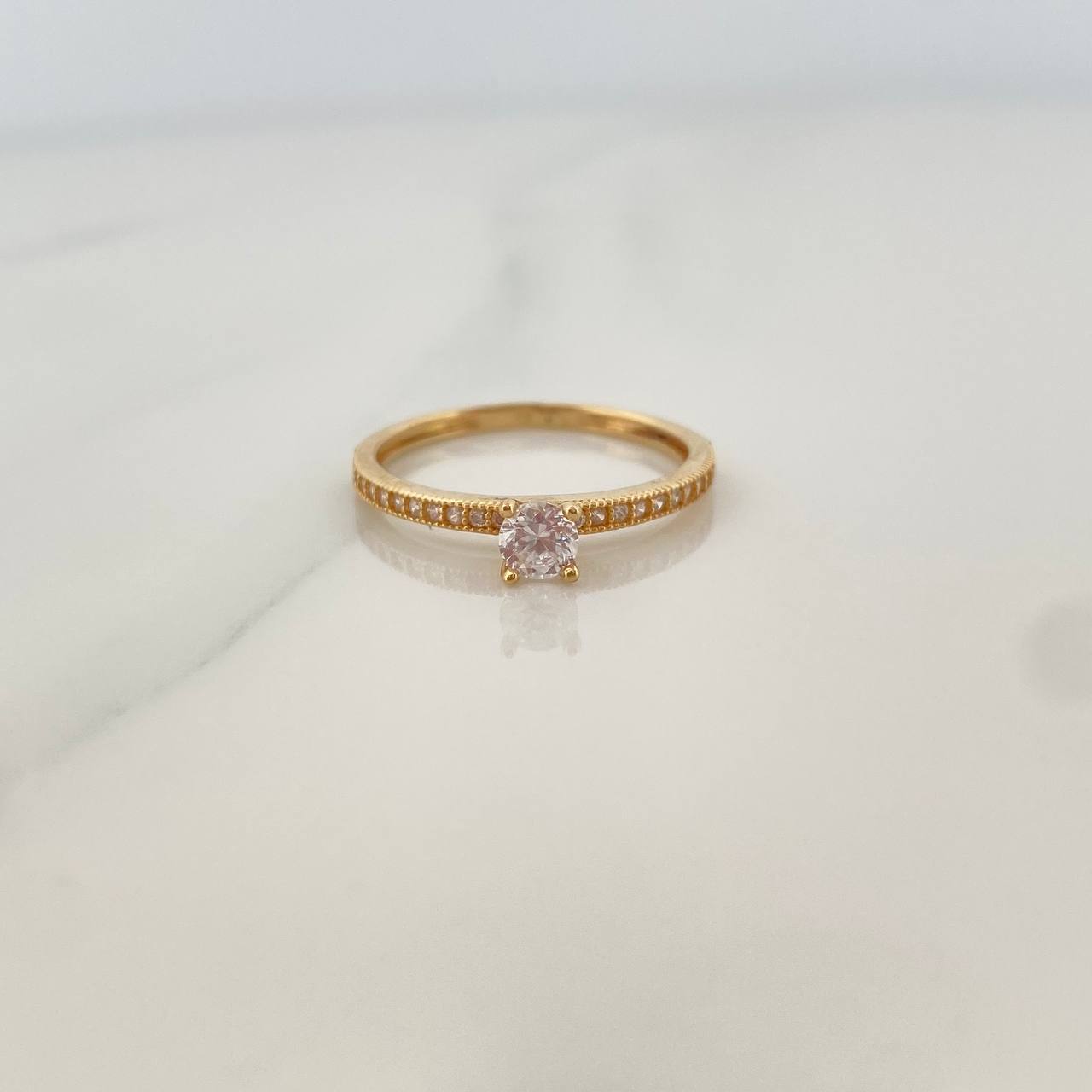 Anillo Solitario Churumbela 1.5gr / T6 / 2.3cm / Oro Amarillo 18K $