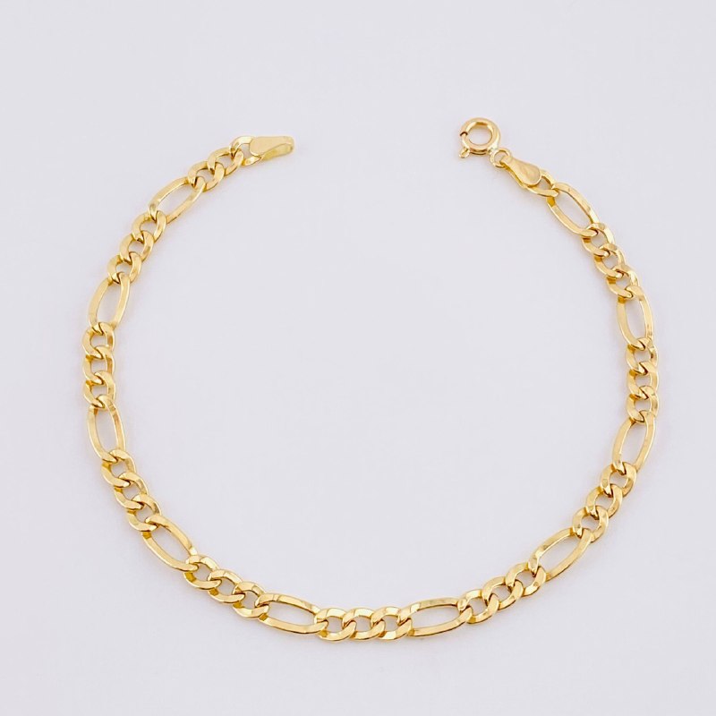 Pulso Fígaro 2.2g / 19.5cm / 4.4mm Oro Amarillo 18K