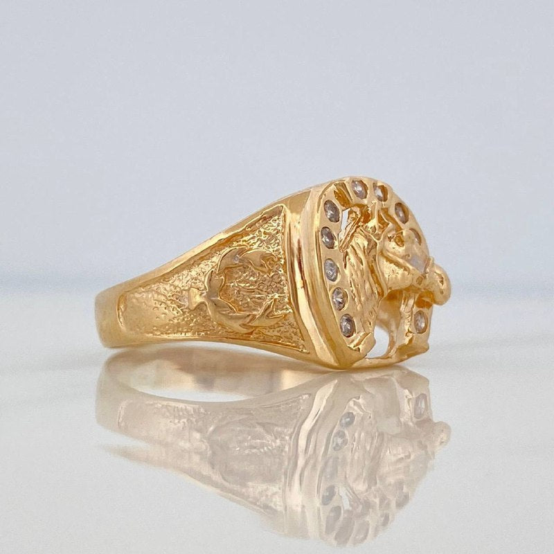 Anillo Herradura Caballo 5.5 g / T9 3/4 Oro Amarillo 18K