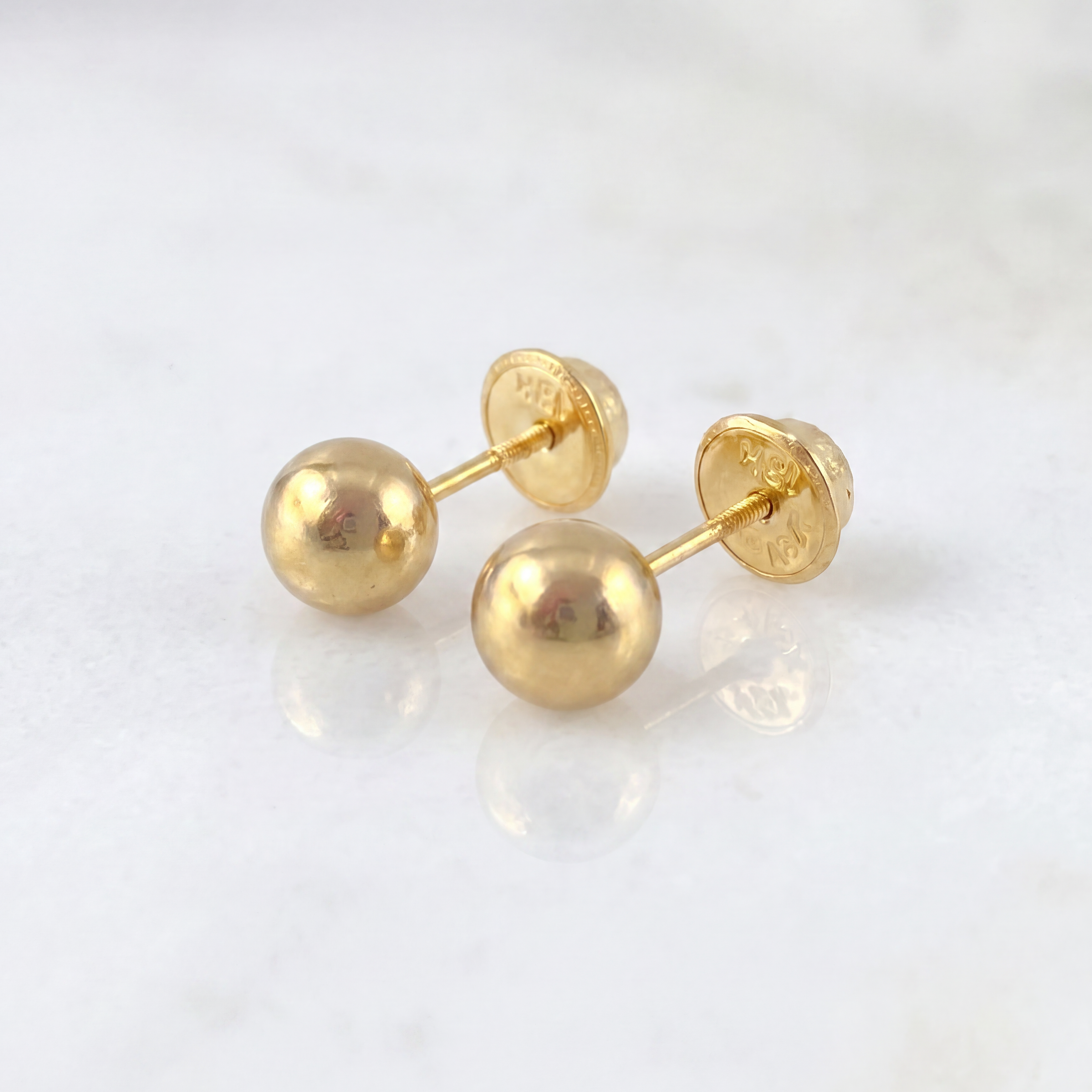 Topos Bola Lisa 0.65 g / 6 mm Oro Amarillo 18K
