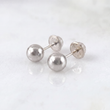 Topos Bola 0.7gr / 6mm Lisa Oro Blanco 18K