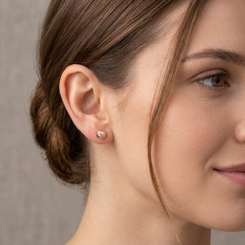 Topos Bola Diamantada 0.75g / 6mm Oro Rosa 18K
